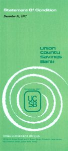 Image of the Union County Savings Bank Statement of Condition Brochure
