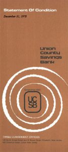 Image of the Union County Savings Bank Statement of Condition Brochure