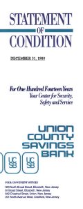 Image of the Union County Savings Bank Statement of Condition Brochure
