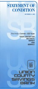 Image of the Union County Savings Bank Statement of Condition Brochure