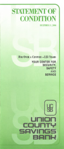 Image of the Union County Savings Bank Statement of Condition Brochure