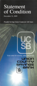 Image of the Union County Savings Bank Statement of Condition Brochure