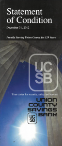 Image of the Union County Savings Bank Statement of Condition Brochure